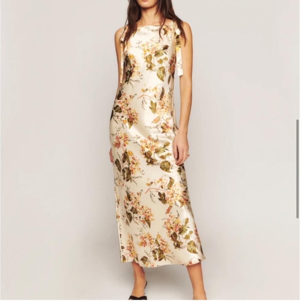 NWT Reformation Aden Silk Midi Dress - Bella Floral | M